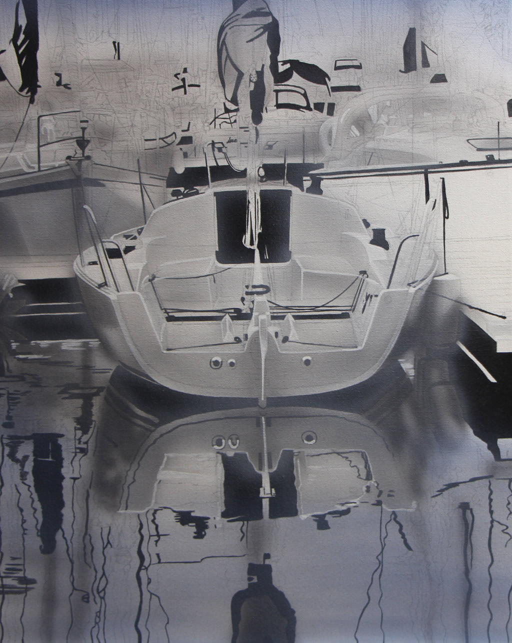 "(H)"Arborescence, acrylique sur toile galerie, 20 x 16 pouces, débutée le 24 novembre 2014 (photo du 25 novembre)